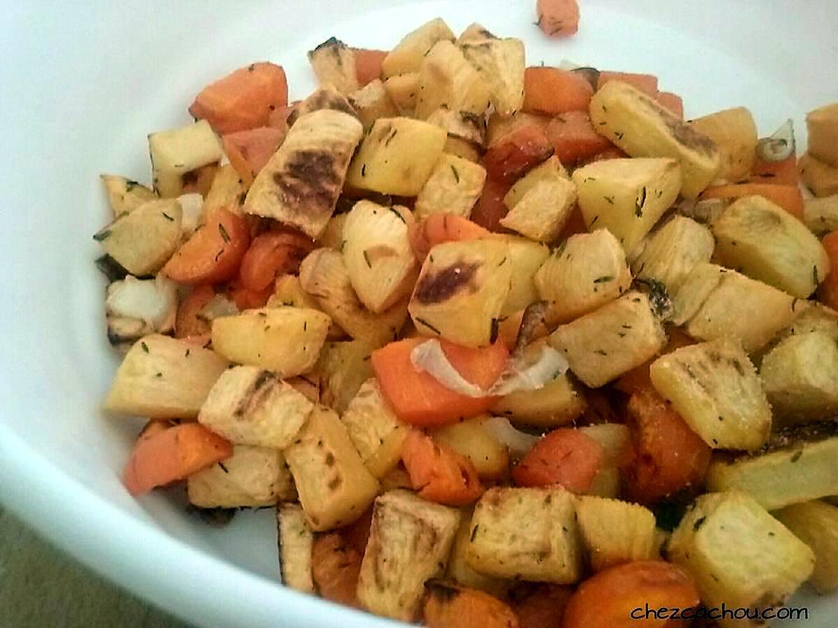 recette Carottes et navets boule d'or rôtis au four