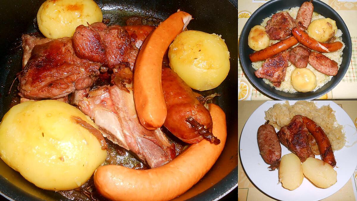 recette TRIO DE VIANDES BRAISEES ET CHOUCROUTE