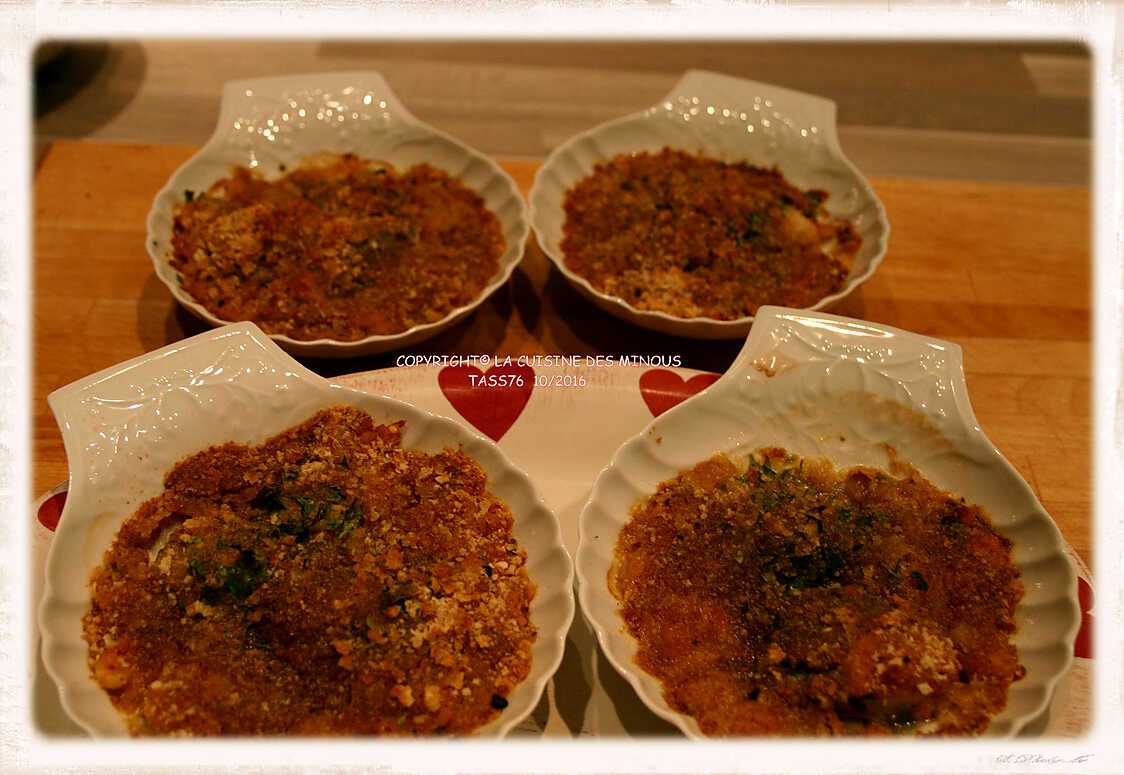 Recette de SAINT JACQUES CREVETTES AIL ET PERSIL