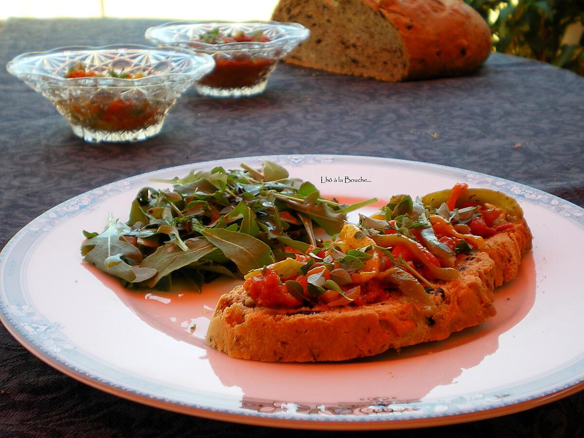 recette Bruschetta au concassé de tomates...