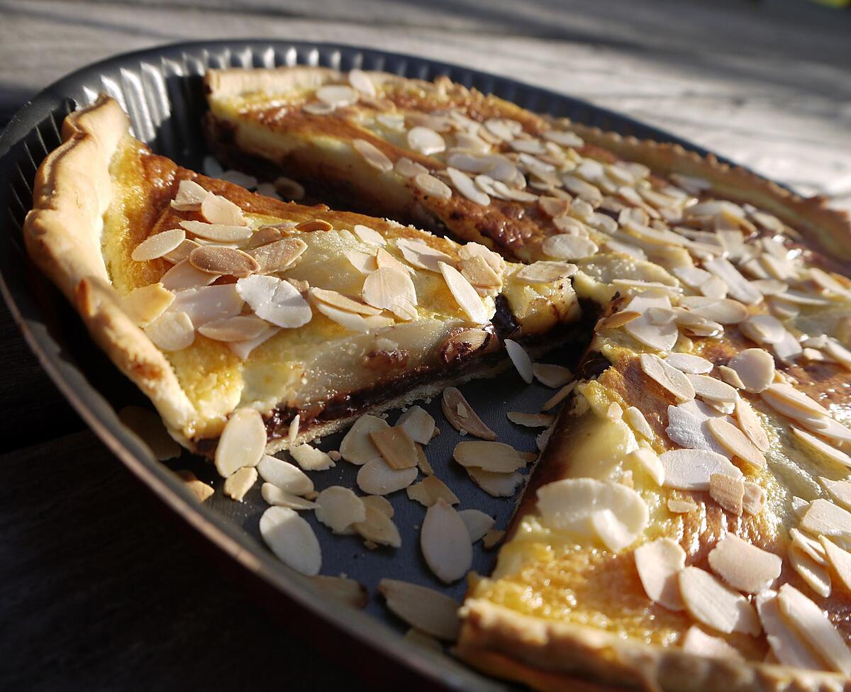 recette Tarte aux Poires, sur Chocolat Noir Croquant et Amandes