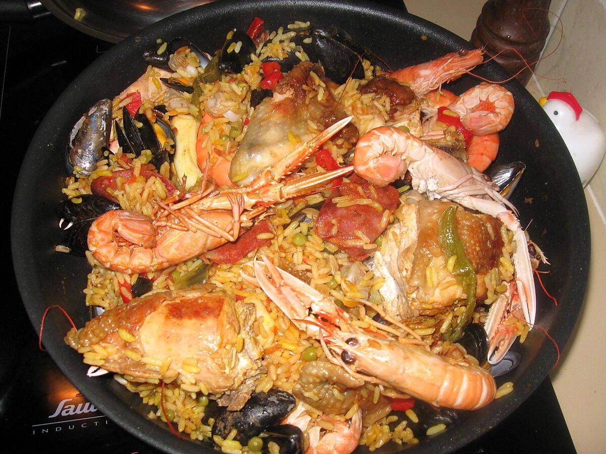 recette Paella poulet, fruits de mer