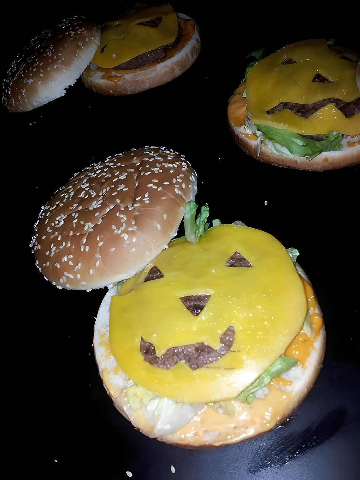 recette Hamburger citrouille d'hallowen