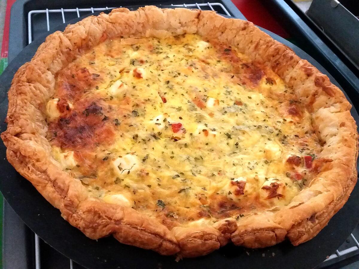 recette Quiche thon-poivron-feta