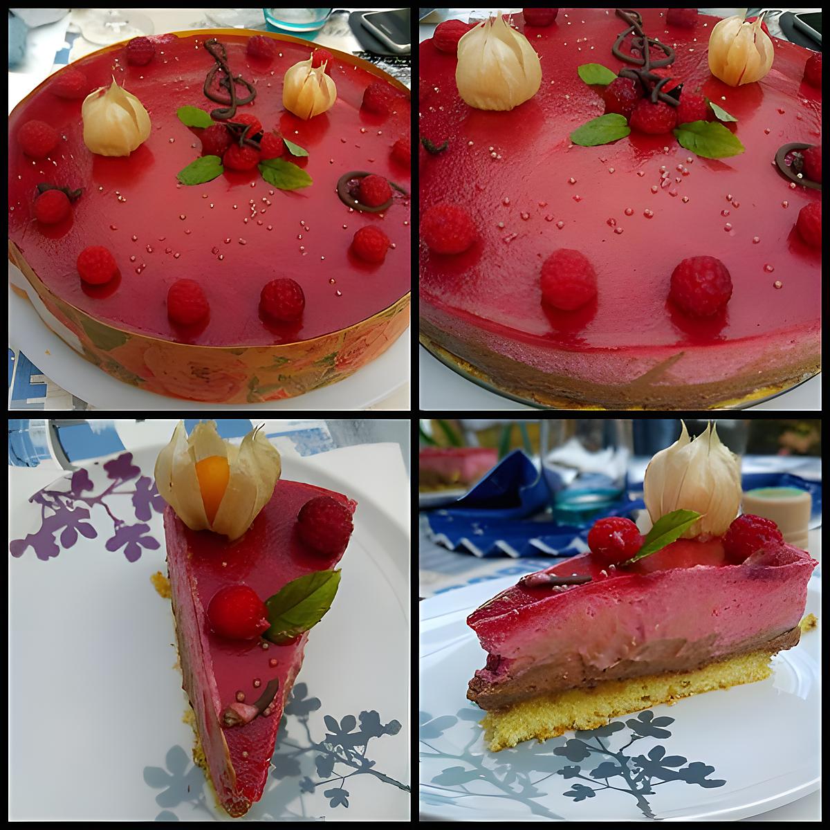 recette Entremet chocolat / framboises