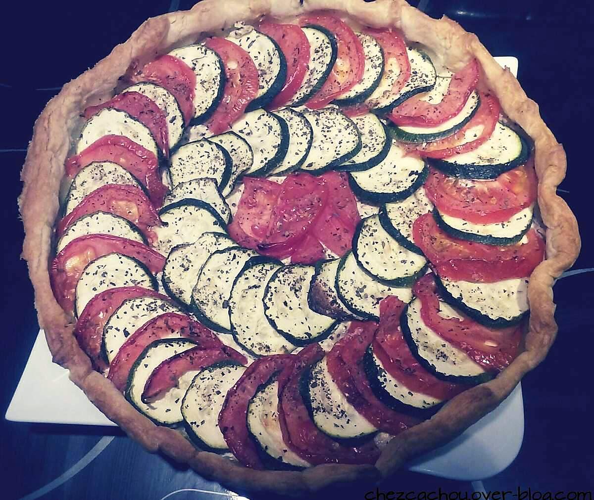 recette Tarte courgettes et tomates sauce Philadelphia