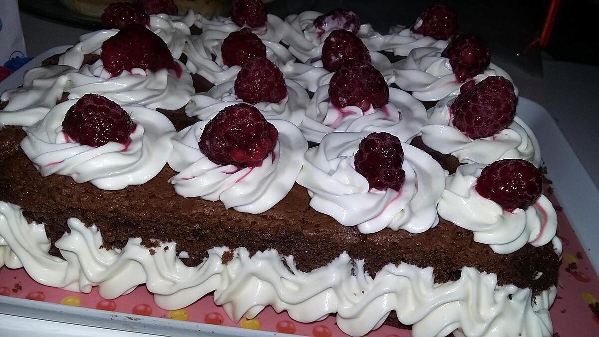 recette Moelleux au chocolat au mascarpone et aux framboises