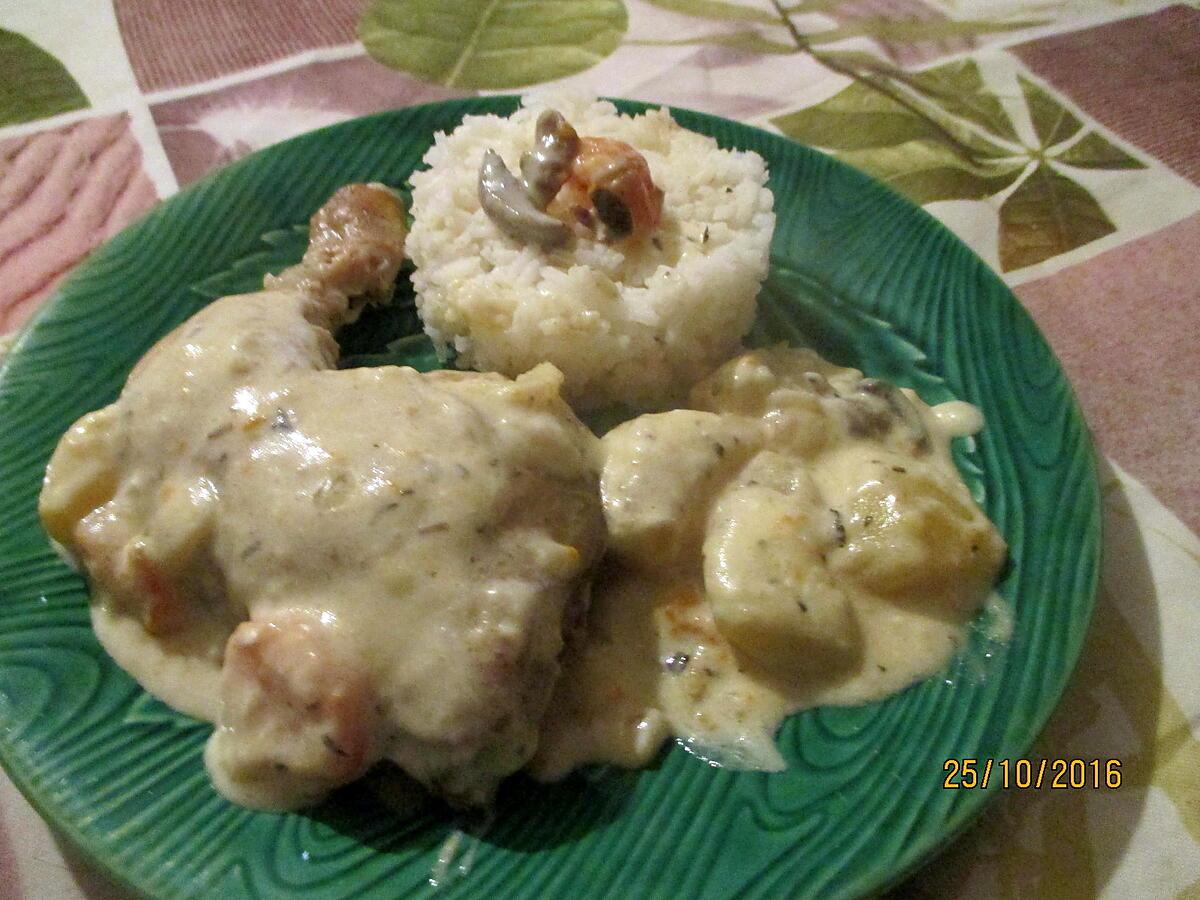 recette Cuisses de poulet en blanquette