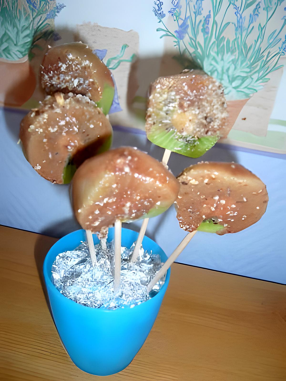 recette Sucettes de kiwis au chocolat....