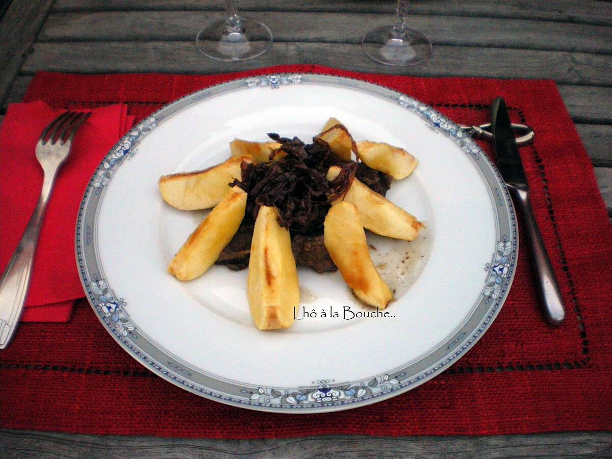 recette Tajine de joues de bœuf aux pommes caramélisées...