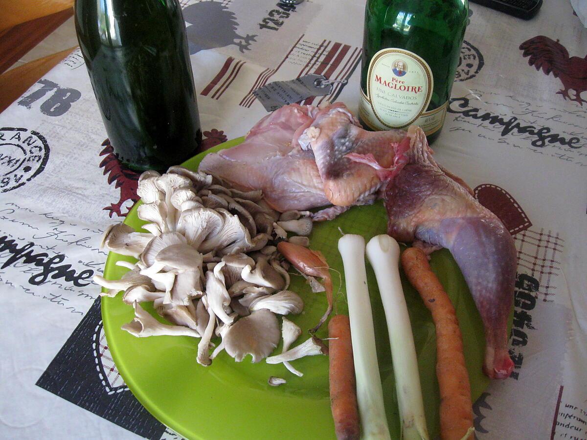 recette Pintade fermière au cidre et aux pleurotes