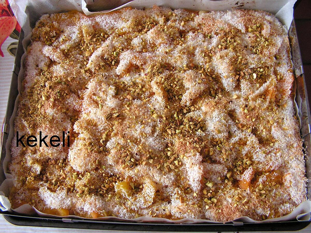 recette Gâteau aux abricots et noix de coco
