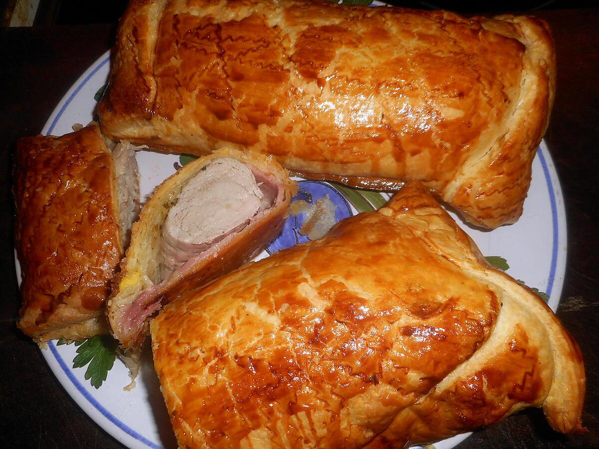 recette Filet mignon de porc,jambon en croute