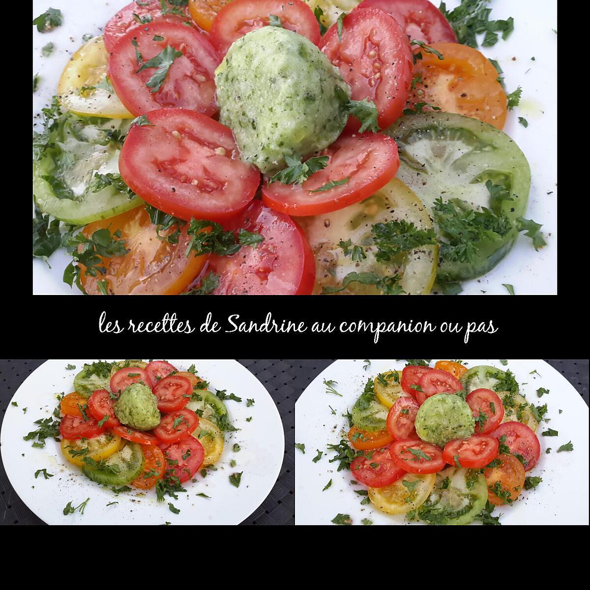 recette Sorbet concombre et sa salade de tomates colorées au companion