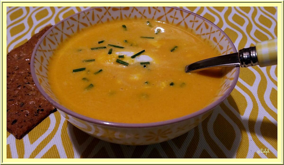 recette Velouté de Carottes & Crème de Chèvre Ciboulette