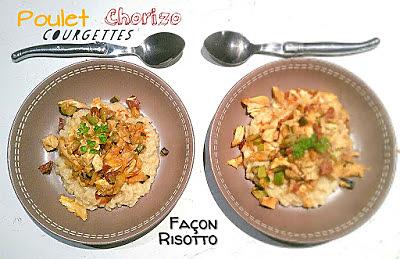 recette THERMOMIX: Poulet Cougettes Chorizo façon Risotto