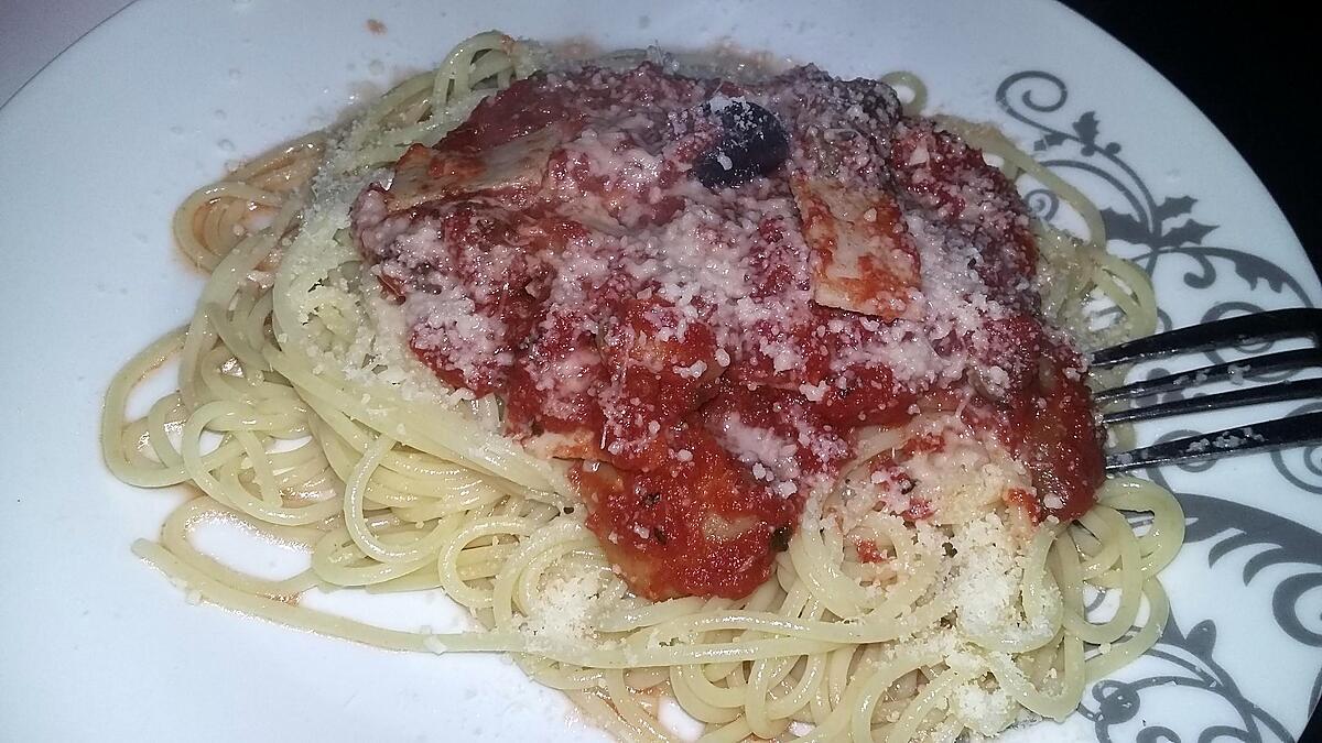 recette Spaghettis a la reine