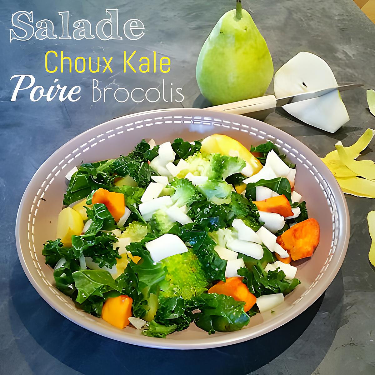 recette Salade Choux Kale - Brocolis - Patates Douces et Poires - Thermomix ou pas