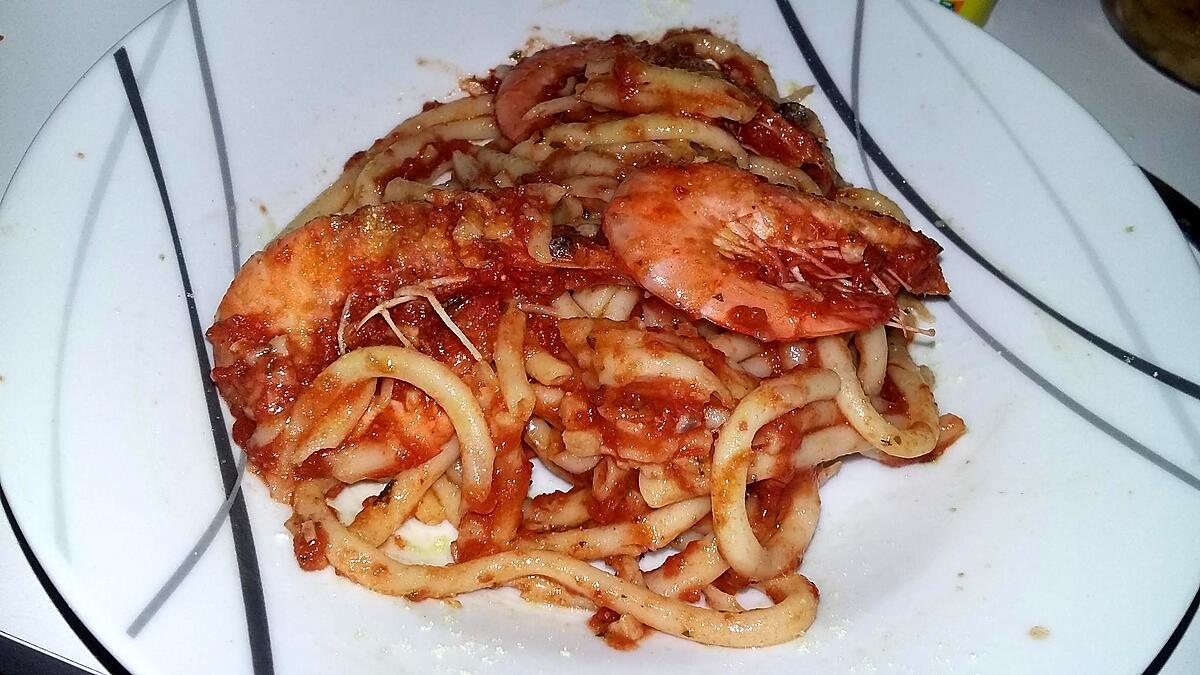 recette Spaghettis aux crevettes