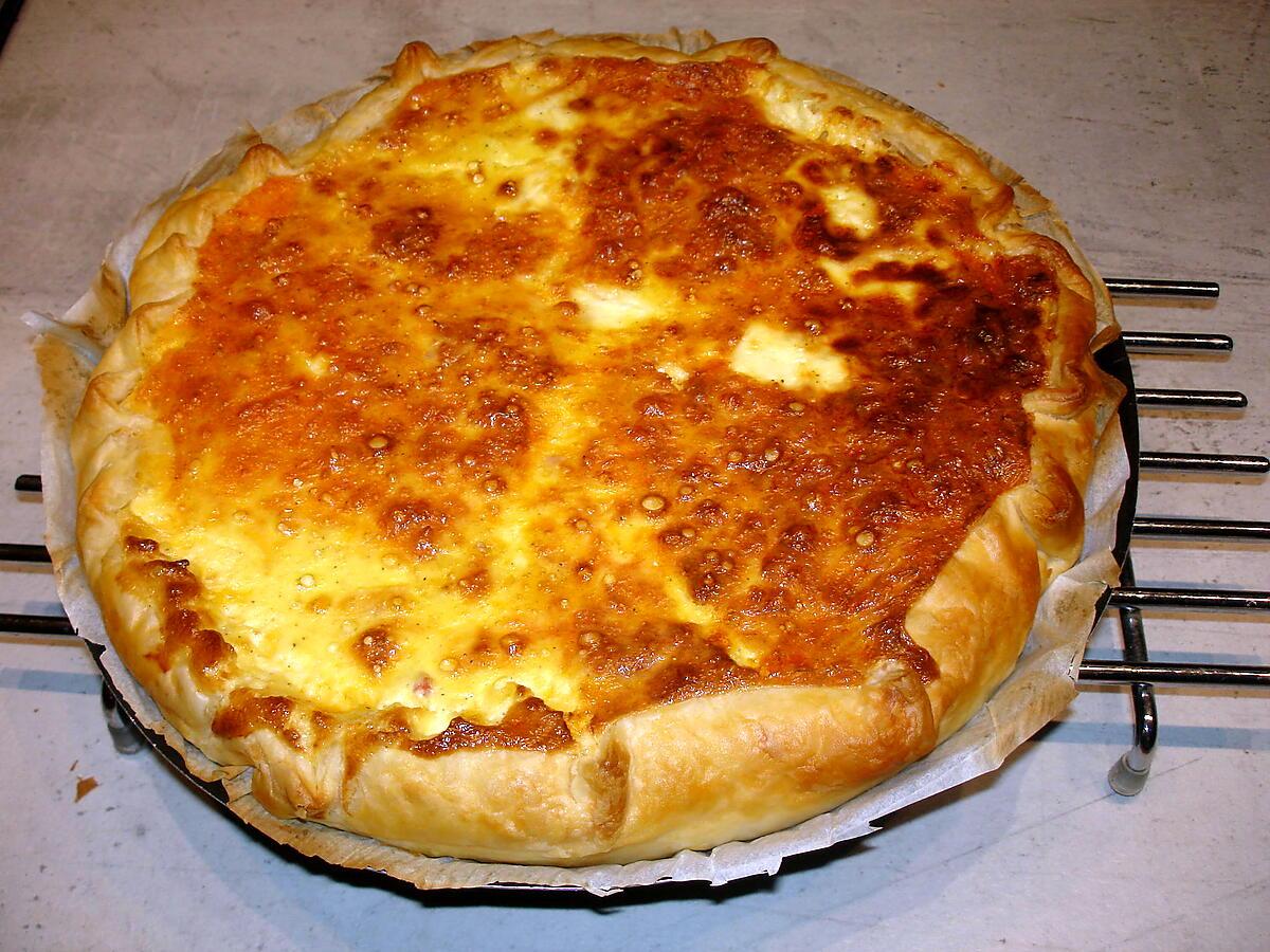 recette Quiche aux poireaux ,lardons et cheddar