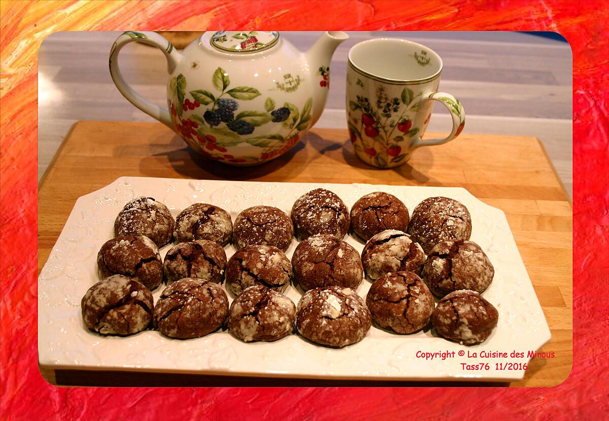 recette Crinkles au Chocolat Noir