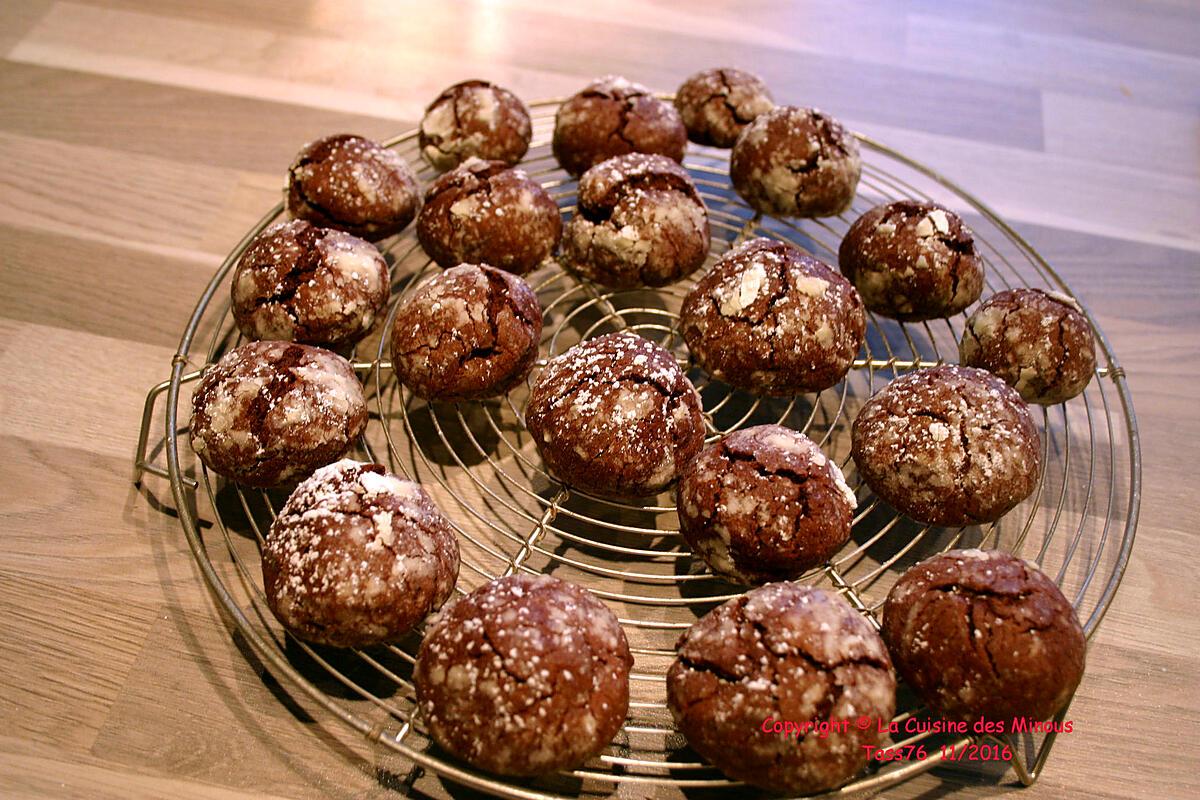 recette Crinkles au Chocolat Noir