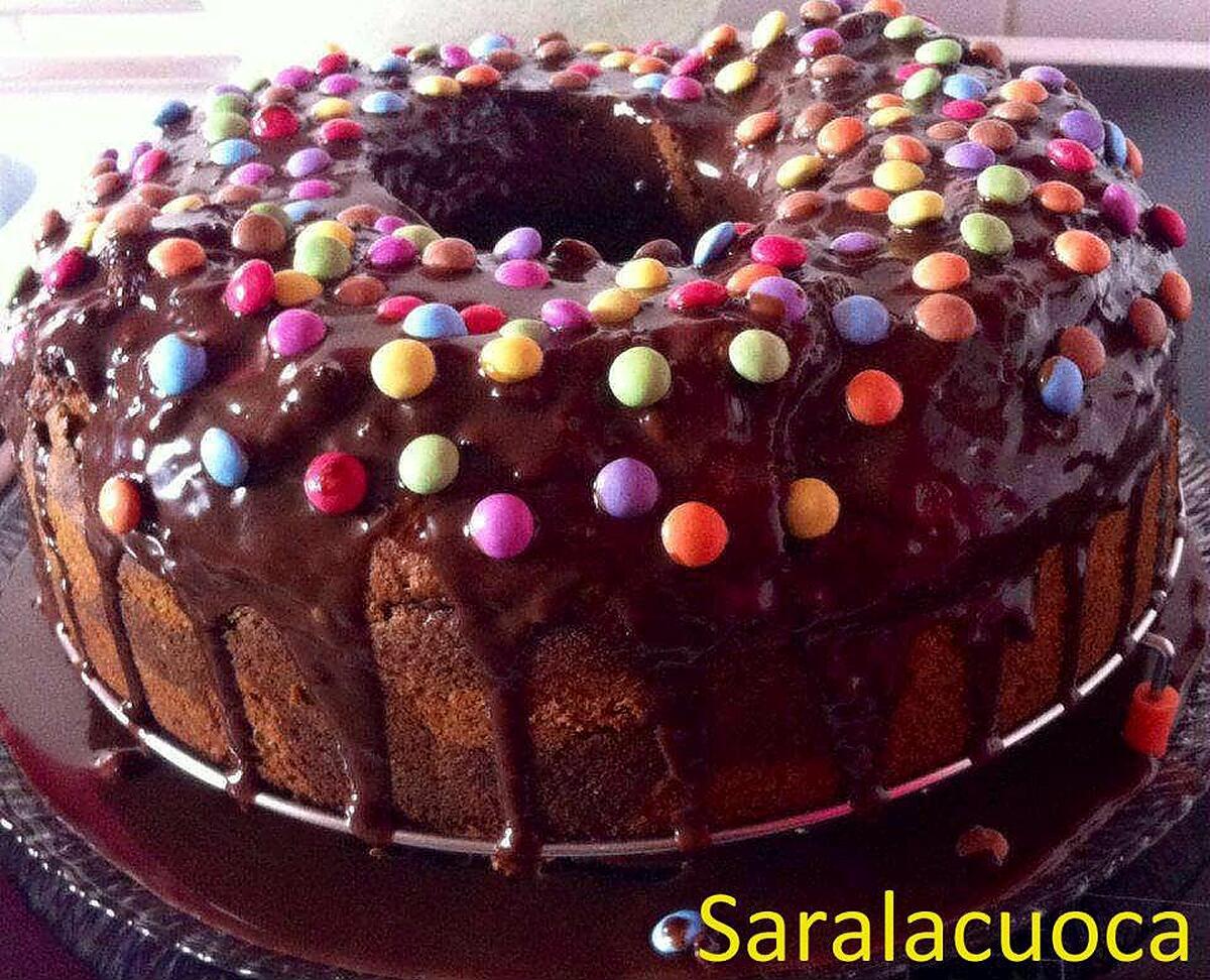 recette Gâteau marbré au yaourt recouvert de ganache (anniversaire enfant)