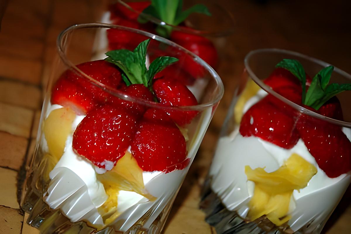 recette Verrines fraises et ananas