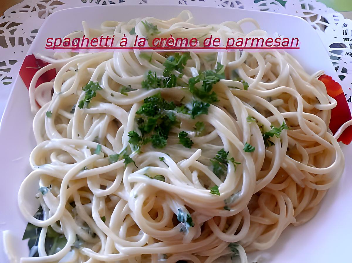 recette SPAGHETTI A LA CREME PARMESAN