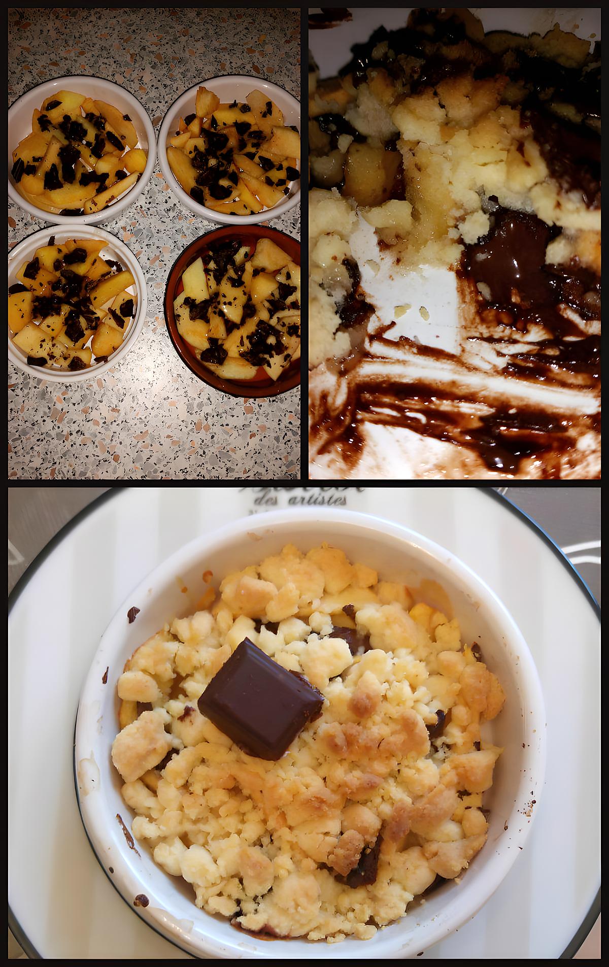 recette Crumble aux pommes et pépites de chocolat