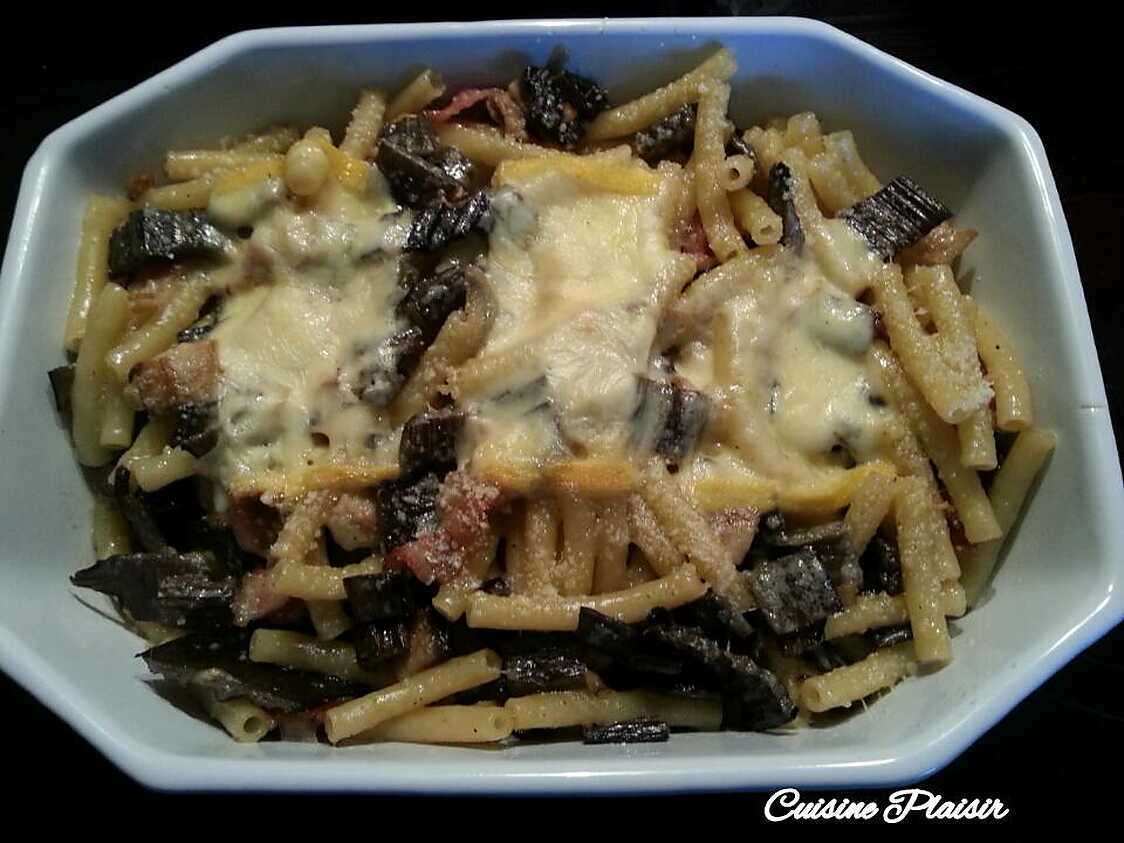 Recette de Gratin de côtes de bettes poêlées, lardons (champignons)