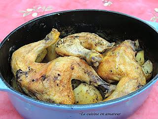 recette Poulet et pommes de terre en cocotte