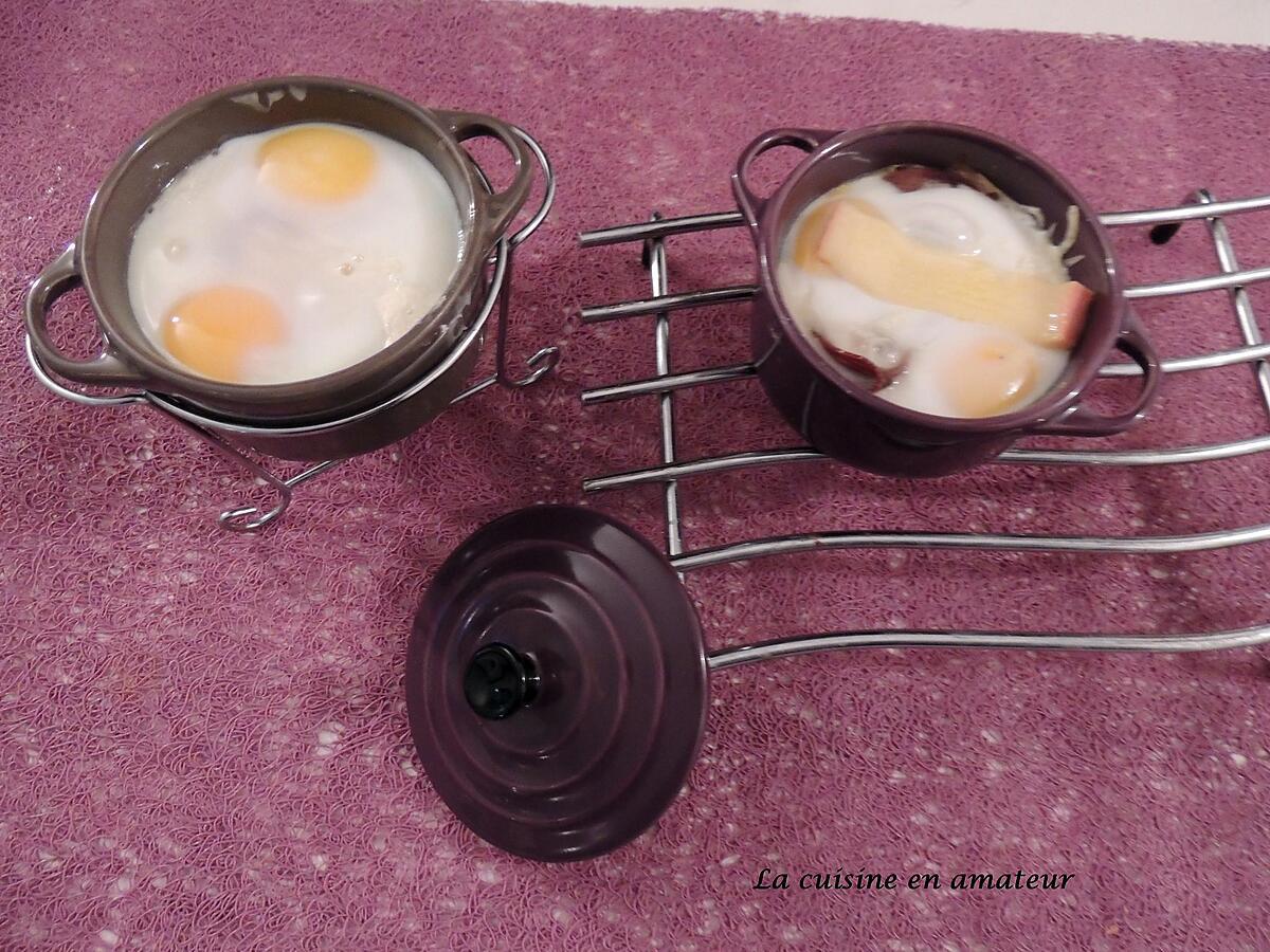 recette oeufs cocotte au micro-ondes