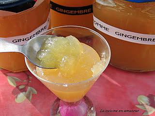 recette Confiture de pommes au gingembre confit