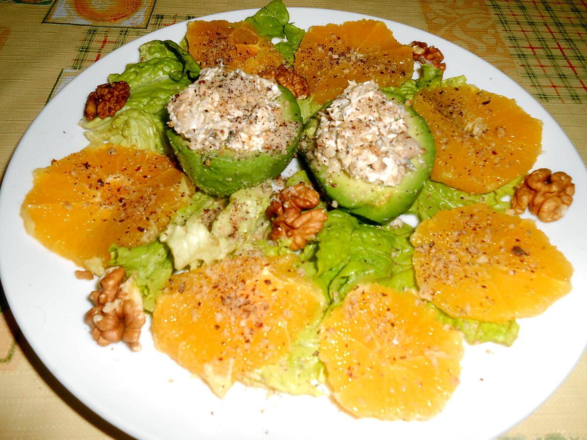 recette SALADE D'AVOCAT ORANGE