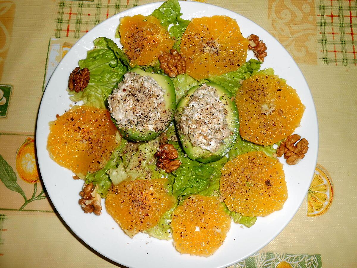 recette SALADE D'AVOCAT ORANGE