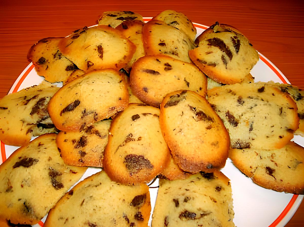 recette MADELEINES AU CHOCOLAT ECLATS DE CITRON