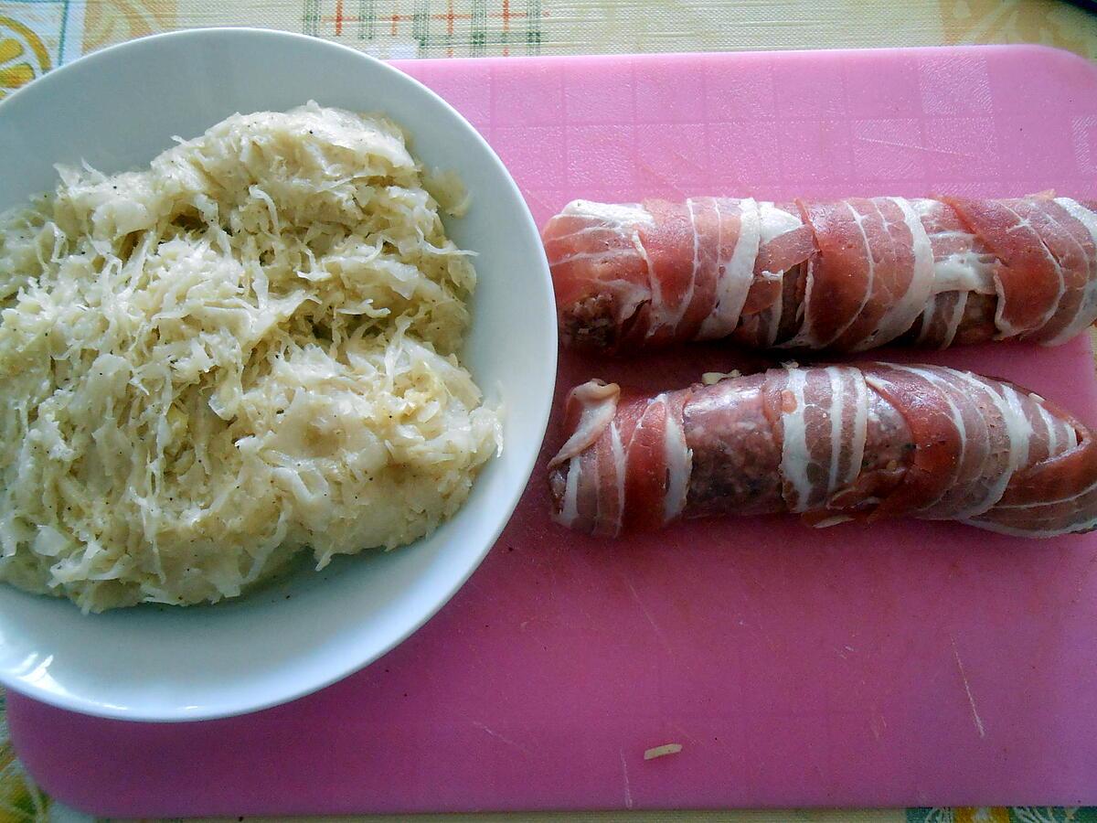 recette SAUCISSE DE TOULOUSE FARCIE AU JAMBON FROMAGE