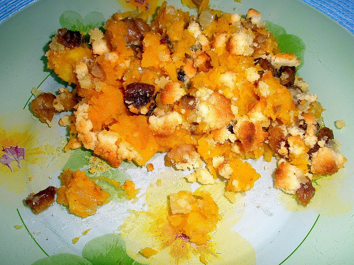 recette Crumble de butternut aux chataîgnes