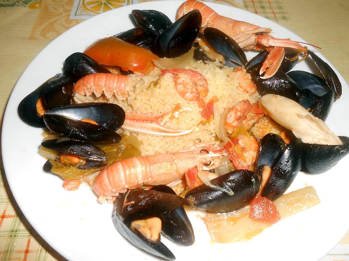 recette COUSCOUS AUX MOLLUSQUES ET CRUSTACES