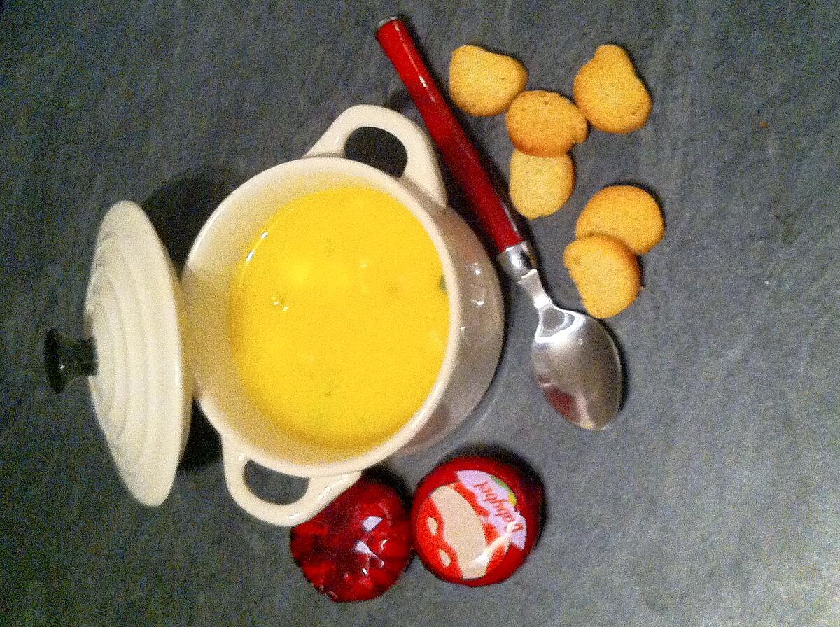 recette Velouté potiron, poulet et babybel "thermomix"