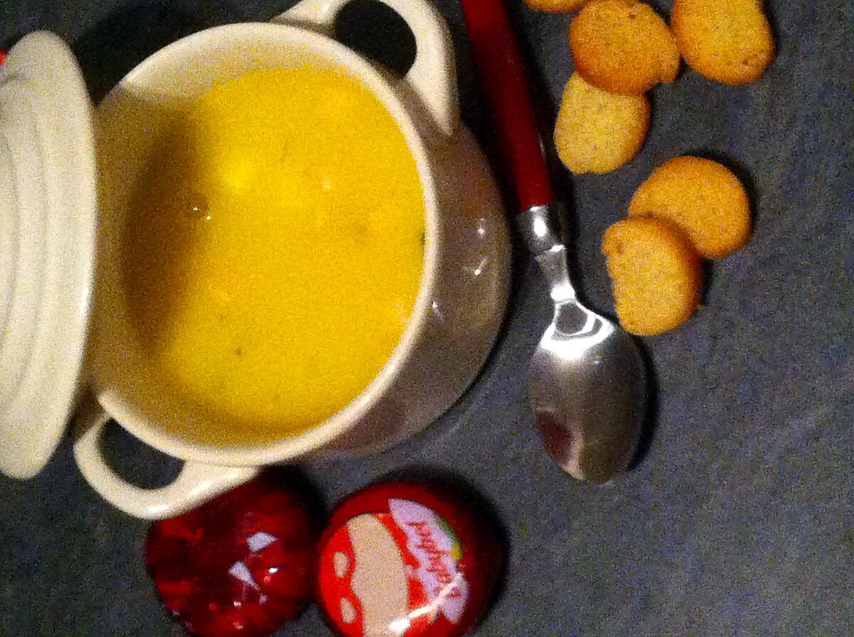 recette Velouté potiron, poulet et babybel "thermomix"