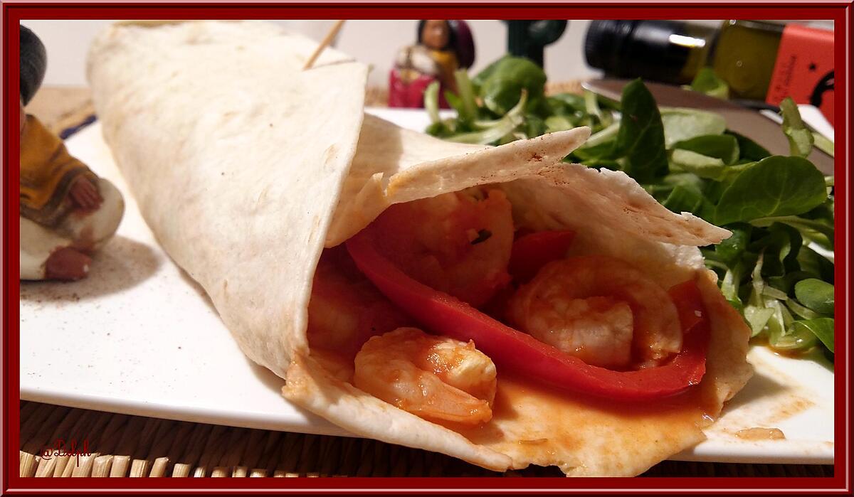 recette Fajitas aux crevettes et poivrons