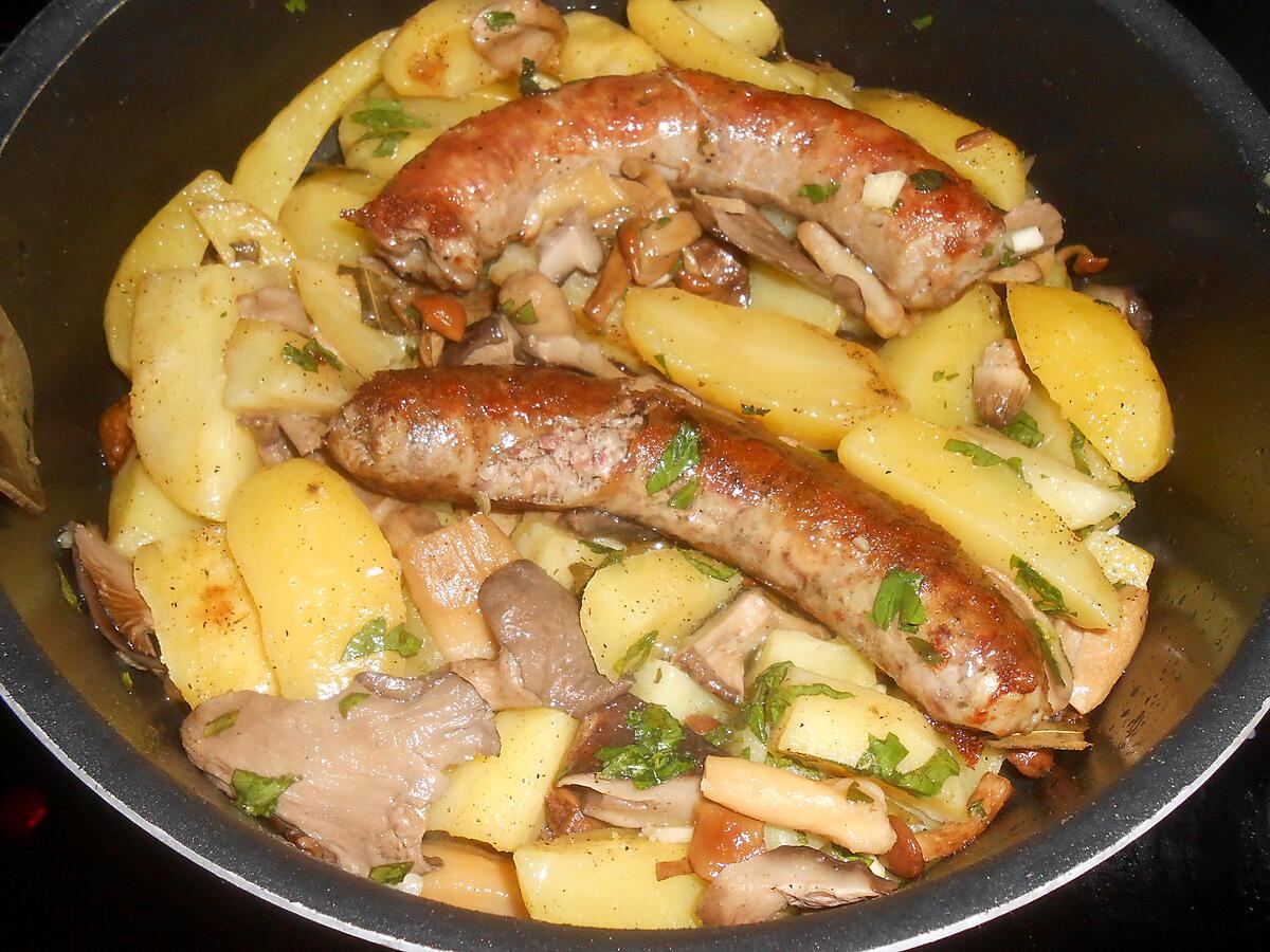 recette POELEE CAMPAGNARDE DE POMMES DE TERRE ET CHAMPIGNONS