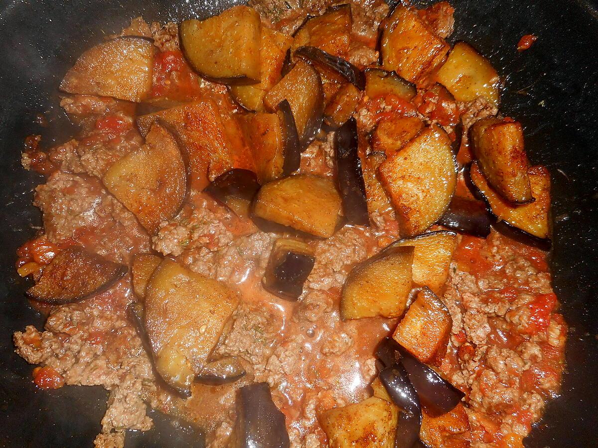 recette Fusilli viande hachée et aubergine