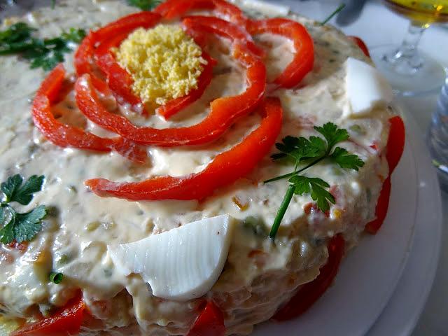 recette Rassols  ( Salade russe au saumon fumé et thon )