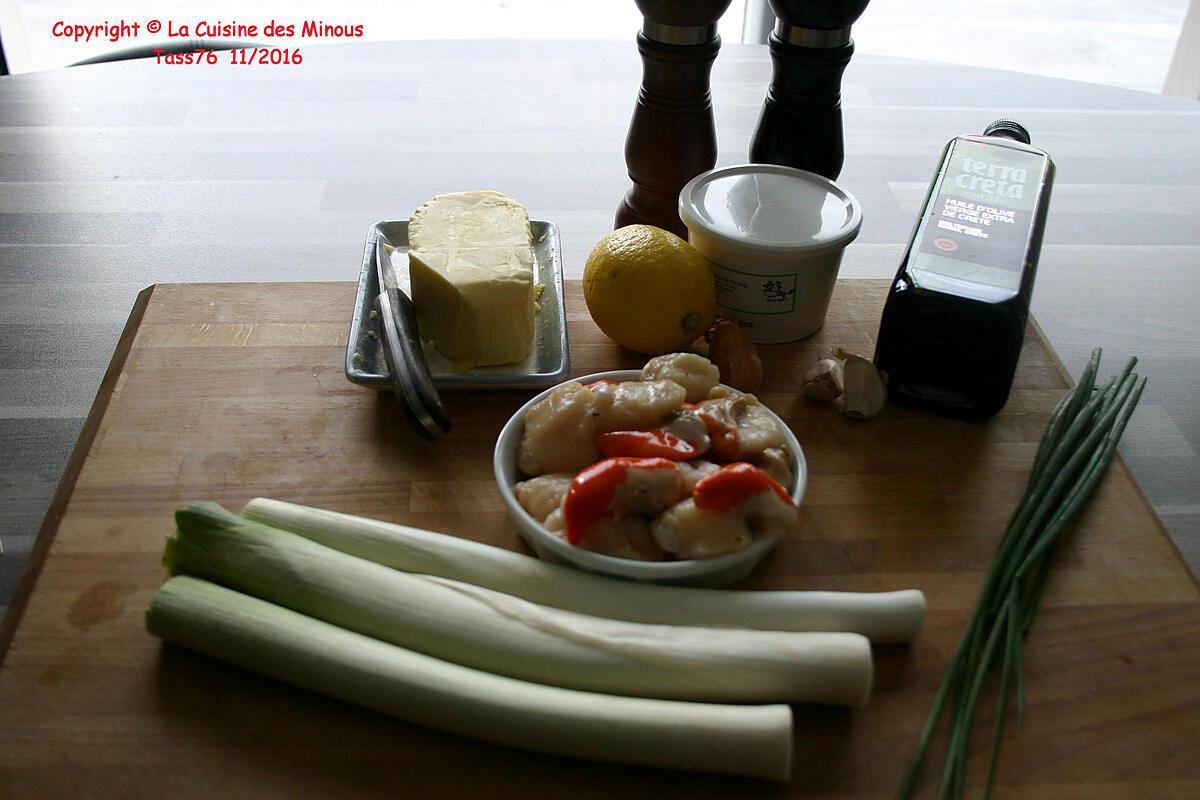 recette St. Jacques à la Fondue de Poireaux et suprêmes de Citron