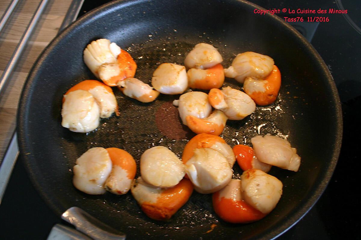 recette St. Jacques à la Fondue de Poireaux et suprêmes de Citron