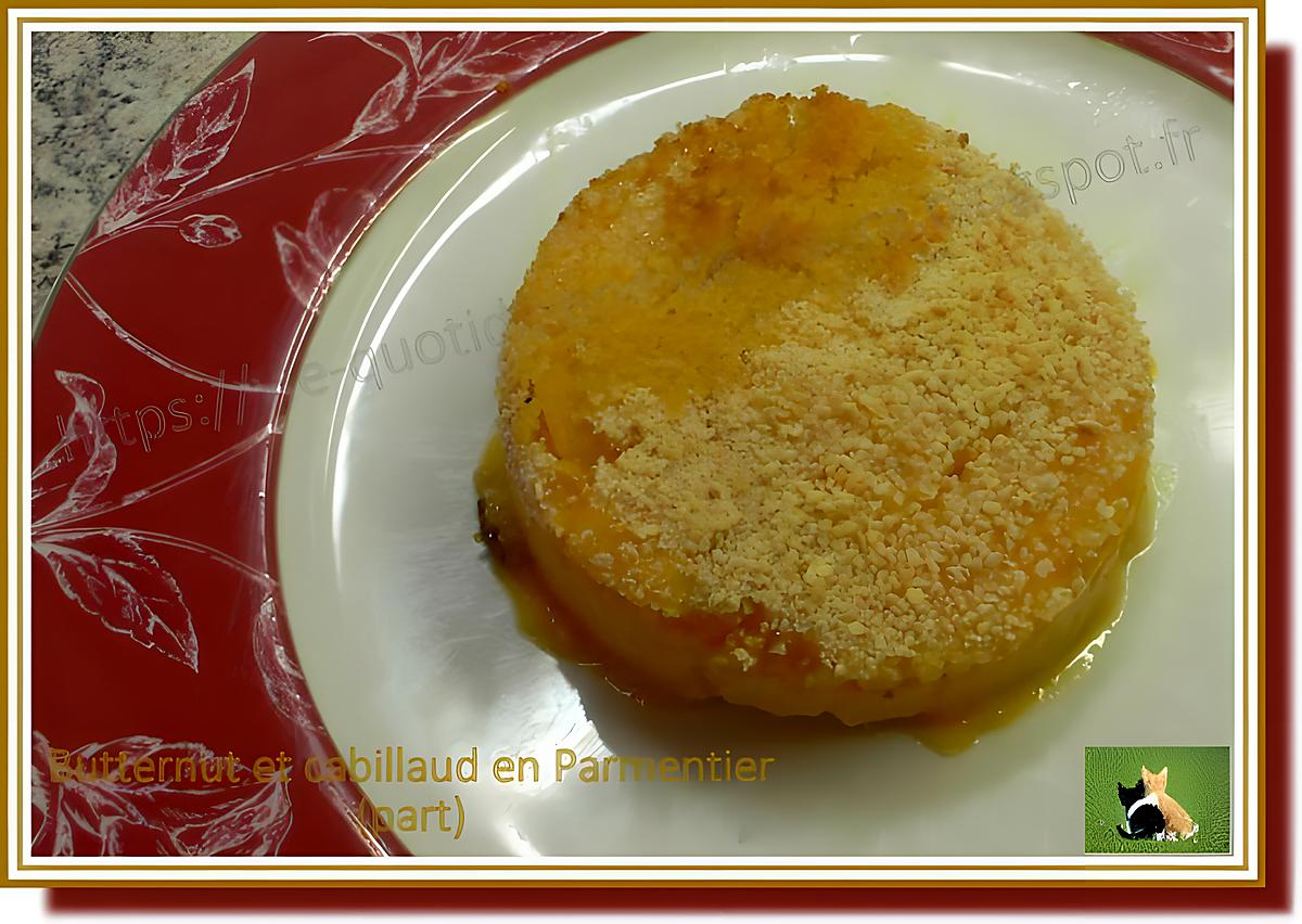 recette Butternut et cabillaud en Parmentier