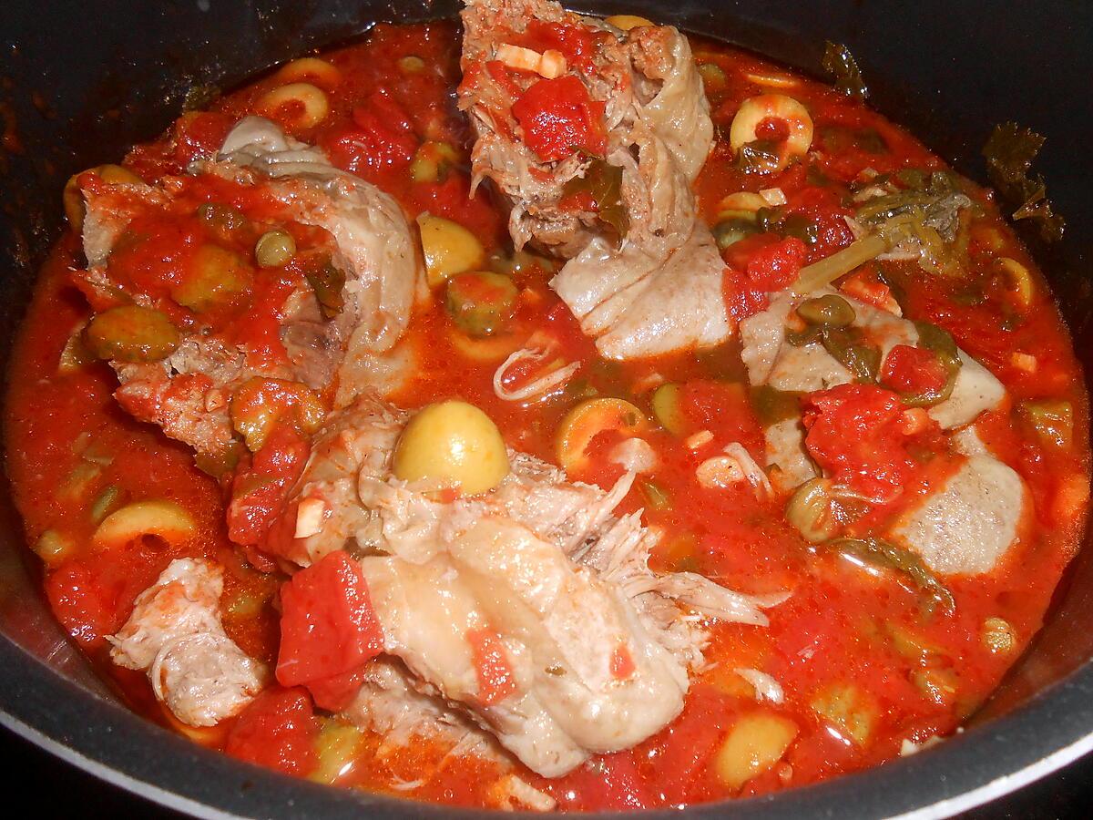 recette TETE DE VEAU SAUCE TOMATE